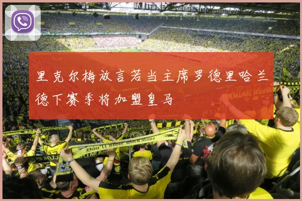 里克尔梅放言若当主席罗德里哈兰德下赛季将加盟皇马